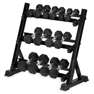 Dumbbell Rack Spri Kettlebell Rack Ignite By SPRI 3-Tier Hand