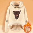 thumbnail image 2 of Women's Winter Thick Woolen Warm Solid Color Color Lamb Wool Hooded Sweatshirt Jacket, 2 of 4