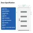 thumbnail image 2 of HUTWIFE 36x80 Fiberglass Entry Door with Brickmould & Vinyl Frame – White Finish, Right Hand Inswing, 4-Lite Frosted Glass, Contemporary Style, Knock-Down Design, White, 2 of 8