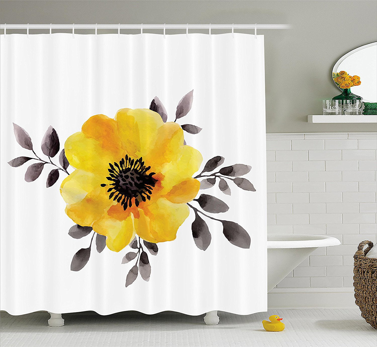 Art Words Design Waterproof Shower Curtain Sets Live Love Bathroom Decor Mat