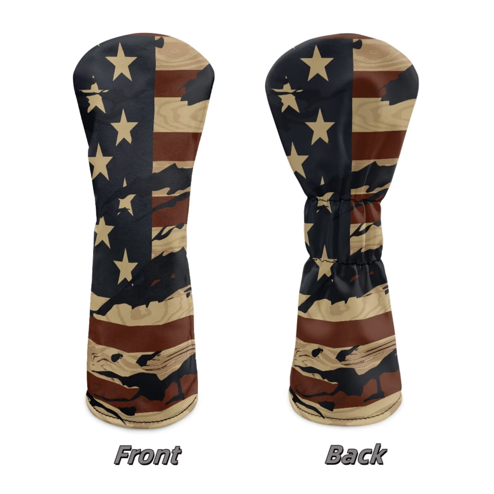 Uorisanigo Golf Club Head Cover for Fairway Woods Driver Hybrids, 3 Pieces, Premium PU Leather Accessories for Women Men, American Flag Headcovers for Club Protective