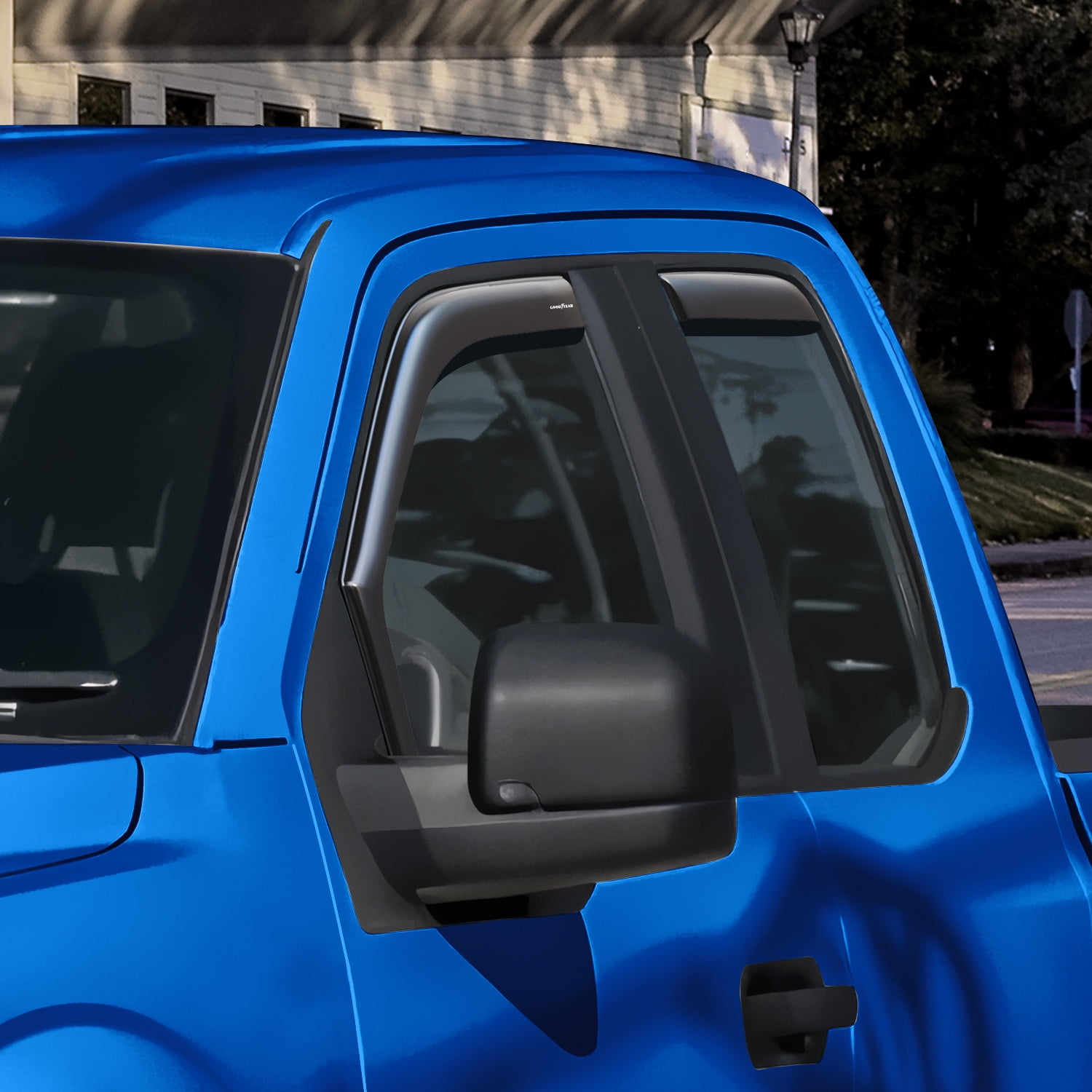 Goodyear Shatterproof in-Channel Window Deflectors for Ford F150 2015-2020 SuperCab (fit for Ford F250-F550 17-25) Rain Guards,Window Visors for Cars,Vent Deflector, Car Accessories,4pcs- GY003419LP