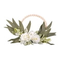 thumbnail image 3 of Sharprepublic Wood Bead Floral Wreath Artificial Flower Wreath Birthday Gift Front Door, 3 of 8