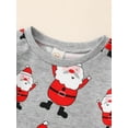 thumbnail image 4 of Qmyliery Infant Baby Christmas Jumpsuit, Cartoon Santa Claus Pattern Print Long Sleeve Round Neck Romper for Boys Girls,0-18 Months, 4 of 8