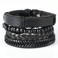 thumbnail image 2 of Pulsera de cuero tejida a mano con cuerda para hombre y mujer, sencilla, joyería, 2 of 6
