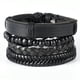 thumbnail image 5 of Pulsera de cuero tejida a mano con cuerda para hombre y mujer, sencilla, joyería, 5 of 6
