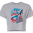 thumbnail image 3 of Marvel Captain America - Comic Book Stickers - Juniors Cropped Graphic T-Shirt, 3 of 5