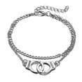 thumbnail image 4 of Tobillera con esposas de oro y plata para pareja, tobillera de playa, cadena para el pie, joyería de moda, 4 of 4