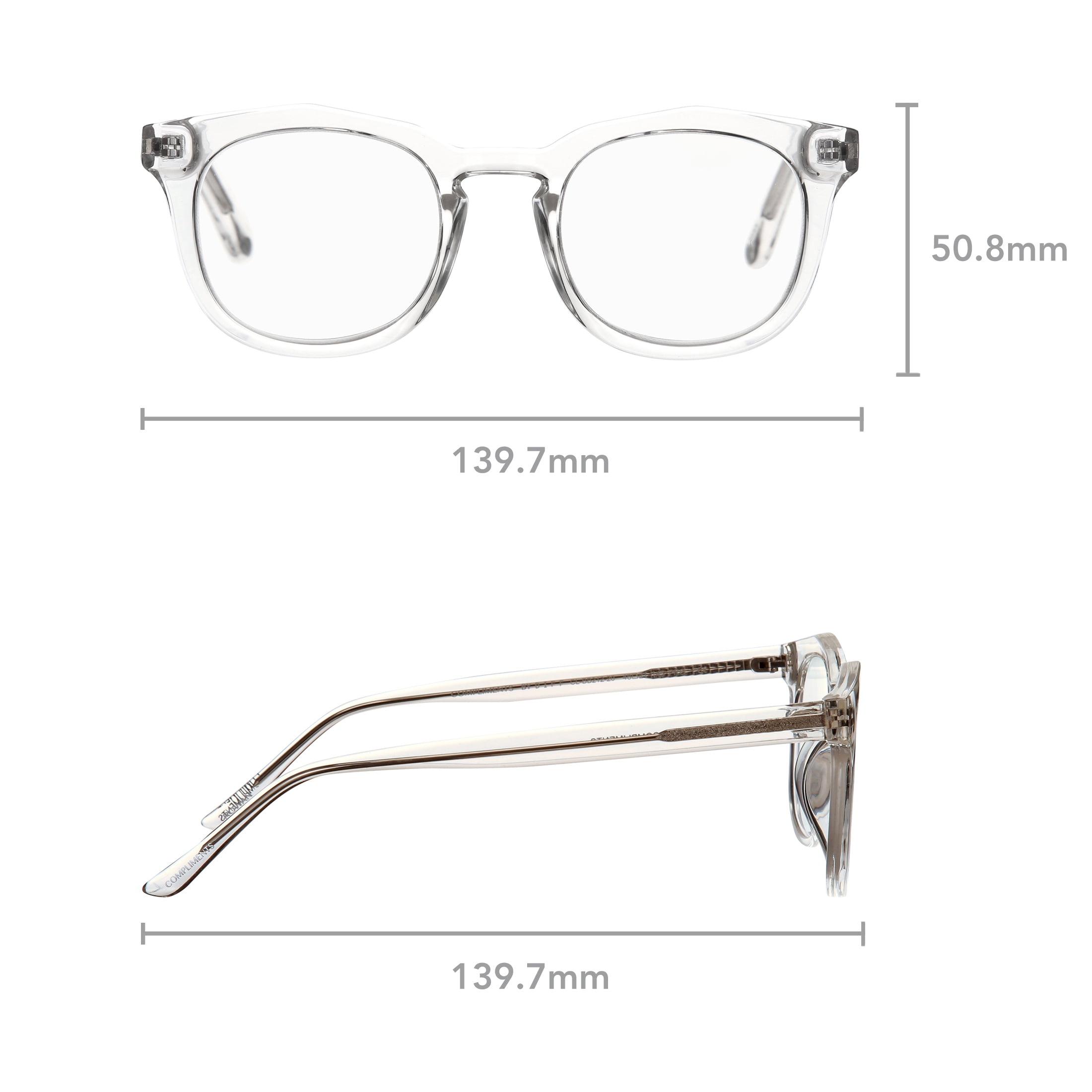 Compliments by DIFF Eyewear Rowan Blue Light Reading Glasses for Men and Women Clear Crystal +2.0