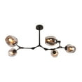 thumbnail image 5 of Adjustable Smoke Grey Glass Shades Chandelier Globes Pendant,5 Light, 5 of 7