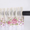 thumbnail image 6 of Sheer Valance Curtains for Kitchen Living Room Decor, Mother''s Day Pink Flowers and Light Yellow Stripes Semi Sheer Curtain Voile Valance Rod Pocket Window Treatment Short Curtain Panel 54"x18", 6 of 6