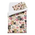 thumbnail image 2 of Yorkie Dog and Flower Duvet Cover and Pillowcase Set for Single Bedding, Bedroom Accessories for Kids Teens, 2 of 5