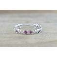 thumbnail image 4 of HeartsAndYou 1ct Natural Ruby & Diamond Wedding Band Hexagon Stackable 14k SOLID White Gold, 4 of 9