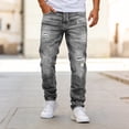 thumbnail image 2 of DDAPJ pyju Men's Ripped Skinny Jeans, Vintage Washed Stretch Slim Fit Streetwear Denim Pants with Pockets Gray S, 2 of 7