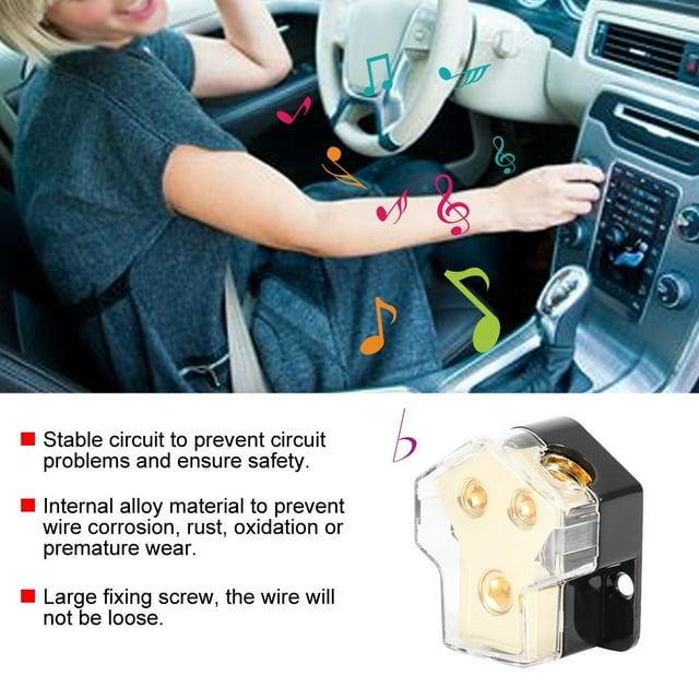 Ymiko Alliage Plastique Voiture Audio Distribution d'Alimentation 1 * 1GA dans 2 * 4GA Bloc SE