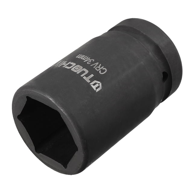Unique Bargains 1-inch Drive 34mm 6-Point Deep Impact Socket, Cr-V Steel