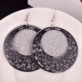 thumbnail image 3 of Pendientes geométricos Qarigey aretes círculo hueco mujer Negro, 3 of 6