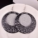 thumbnail image 3 of Pendientes geométricos Qarigey aretes círculo hueco mujer Negro, 3 of 6