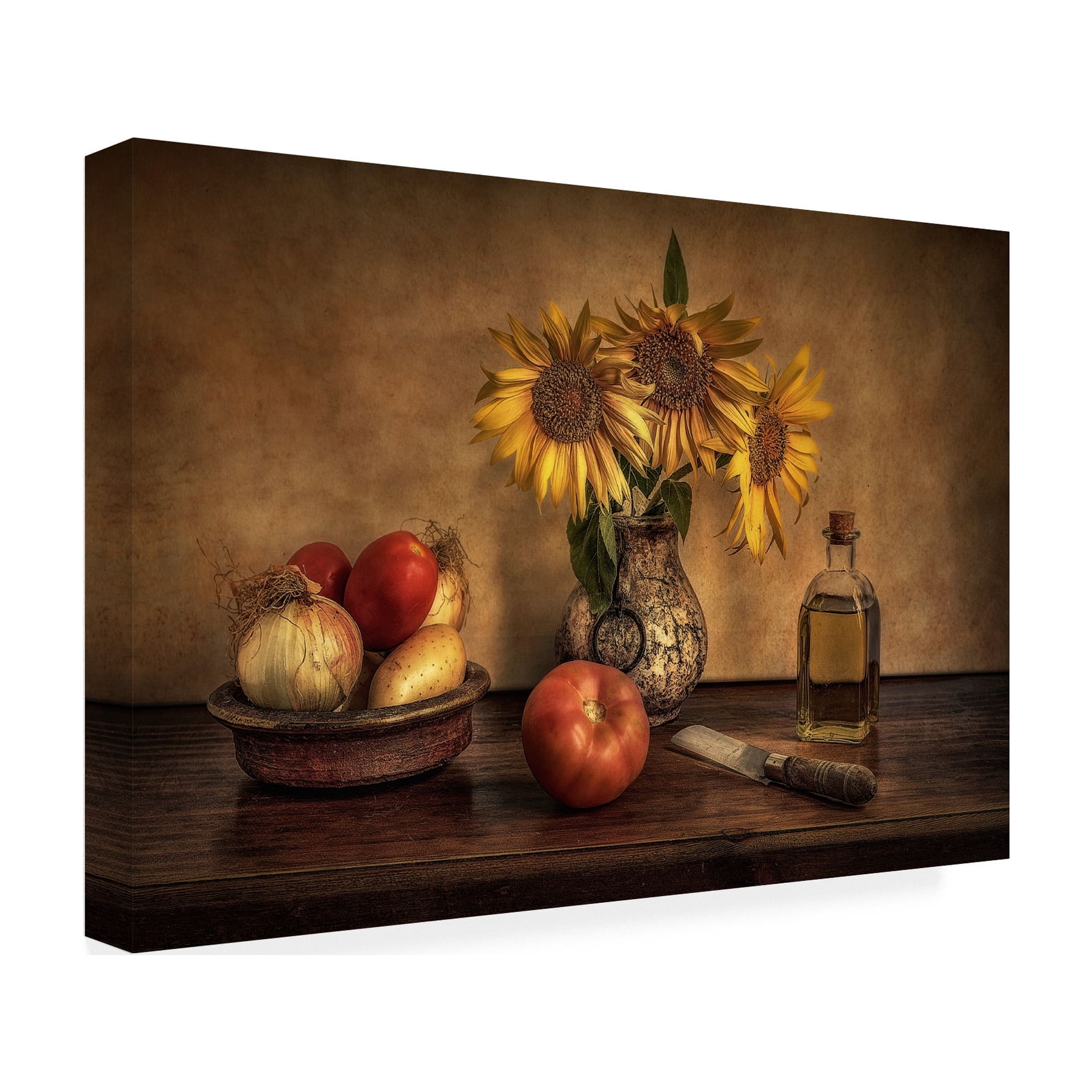 Juan Luis Seco 'Girasoles En La Cocina' Canvas Art