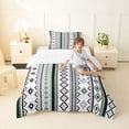 thumbnail image 4 of jejeloiu Calm Tribal Twin Comforter Sets,Nature Print Bedding Set For Boys,Green White,Reversible,2-Piece,1 Comforter and 1 Pillowcase, 4 of 7