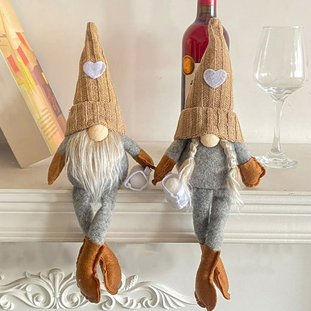 Decoración En Muñeca de Punto, Diseño Sin Rostro, Tela de Algodón Artesanal, Base Estable y Ligera, Versatilidad En Mesas y Estantes, Decoración de Primavera El Día de La Independencia, Tamaño 40 X 1
