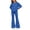 Blue, variant on Zpanxa Girls Fall Outfits Solid Color Long Sleeve Crew Neck Top and Flared Pants Two Piece Set