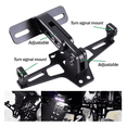 thumbnail image 3 of Porta Placa Universal Para Moto Ajustable Con Luz Negro, 3 of 5