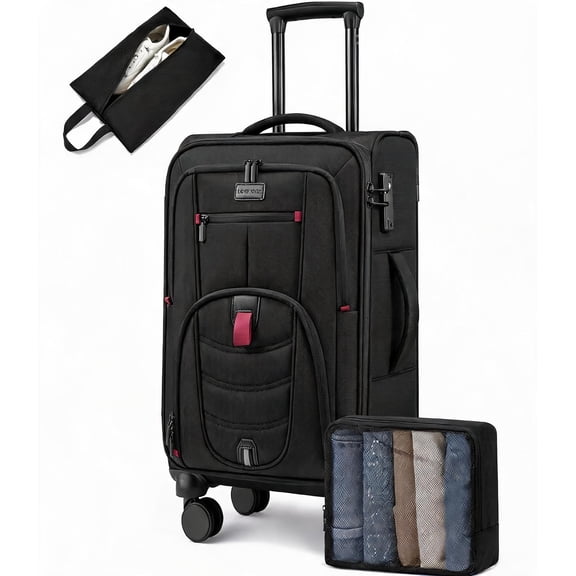 22 Inch Carry-On Luggage with TSA Lock 360 ° Silent Spinner Wheels Front Laptop Compartment and 2 Packing Cubes