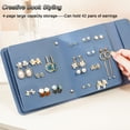 thumbnail image 6 of Portable Pu Leather Travel Jewelry Organizer Case,Earring Holder Organizer (Pink+Blue), 6 of 7