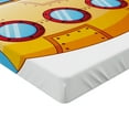 thumbnail image 2 of Ambesonne Yellow Submarine Fitted Sheet, Sea Cartoon, Queen Size, Orange and Yellow, 2 of 3