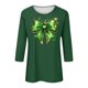 thumbnail image 4 of Xuyuer St. Patrick's Day Womens 3/4 Sleeve Crew Neck Spring T-Shirts Merry and Bright Casual Pullover Graphic Tee Tops Cute Tunic Tops Basic Tees Blouses Business Work Tee Top, 4 of 5