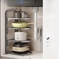 thumbnail image 1 of 4-Tier Round Kitchen Storage Rack: Heavy-Duty Carbon Steel Organizer for Pots, Utensils & Kitchenware - Waterproof, Space-Saving Design for Under-Sink Cabinets, Easy Installation, Upgraded Thickened, 1 of 6