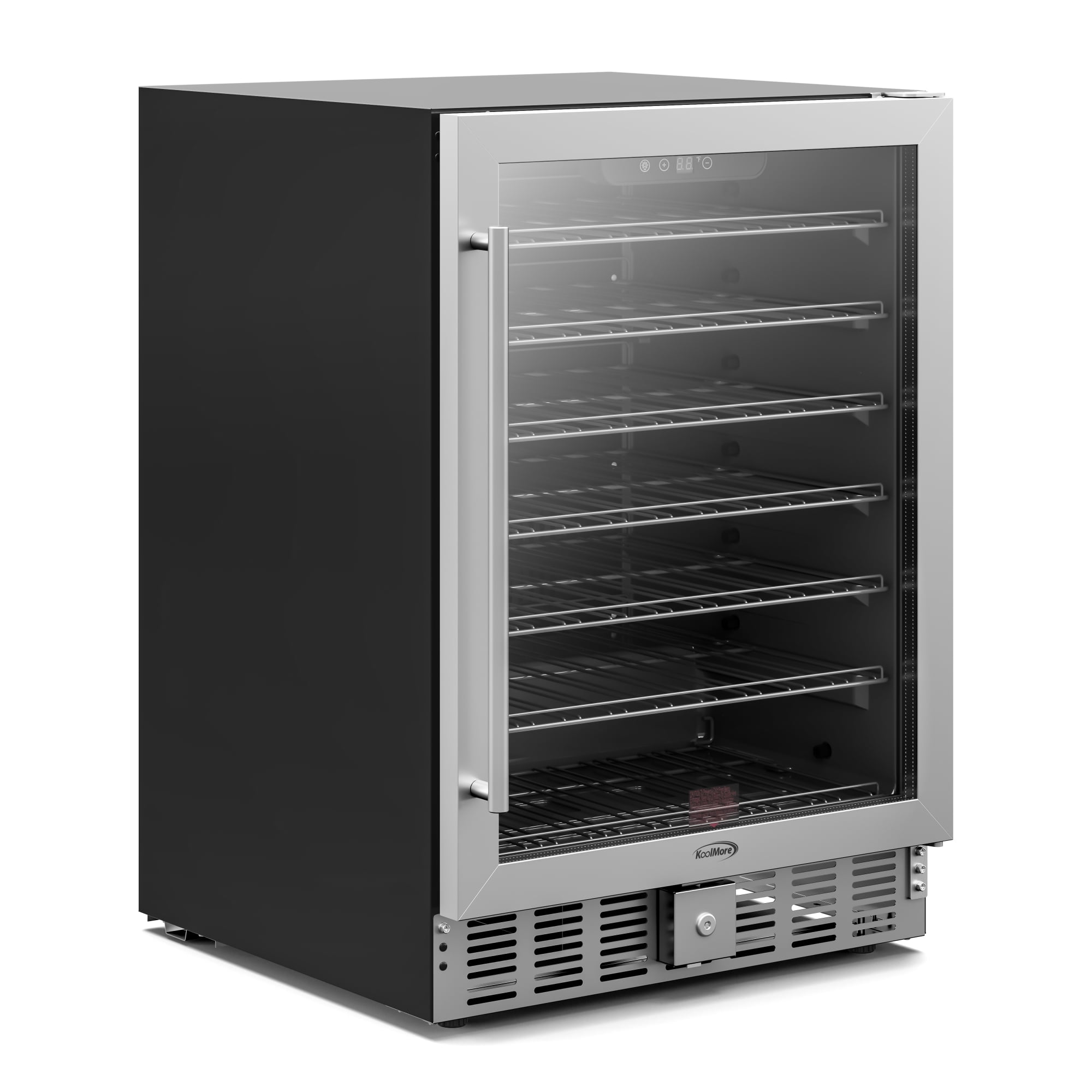 KoolMore 23.4 in. Stainless Steel, Glass-Door Built-In Refrigerator and Beverage Cooler, 5 Cu. ft.