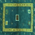 thumbnail image 1 of Ahgly Company Indoor Square Abstract Turquoise Blue Contemporary Area Rugs, 6' Square, 1 of 4