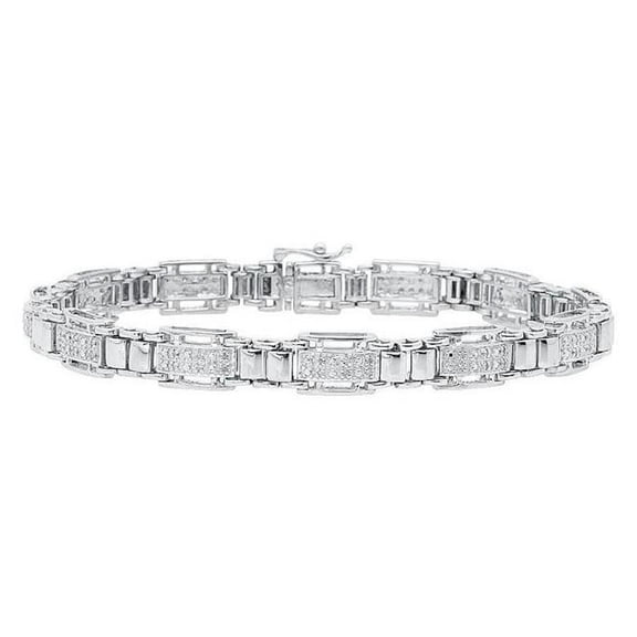 4.20 CT Diamond Solid White Gold Fine Mens Bracelet
