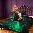 thumbnail image 4 of Manfei Wild Dragon Animals King Size Comforter Sets,Vintage Wildlife Comforters King Size,Green Orange,Black Reversible,3pcs,1 Comforter and 2 Pillowcases, 4 of 7