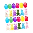 thumbnail image 3 of Huevos de Pascua con animales de peluche favores de fiesta bricolaje de cesta de decoración suave rellenos para niños cumpleaños amigos 12 set, 3 of 8