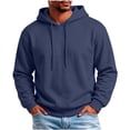 thumbnail image 3 of Mens Casual Cotton Hooded Collar Drawstring Hoodies Pullover Sweatshirts Casual Long Sleeve Shirts Orkout, Walking, Gym Fitness Sweatshirts for Men, 3 of 10