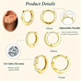 thumbnail image 4 of YEUOYEA 3 Pairs Small Gold Hoop Earrings Set for Women, 14K Gold Plated Hypoallergenic Dainty Cute Huggie Hoops, Jewelry Gift, 4 of 6