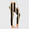 thumbnail image 2 of DeHolifer Womens Stretch Yoga Leggings Strip Printed Fitness Running Gym Sports Full Length Active Pants Yoga Full Length Pants Brown 2XL, 2 of 6