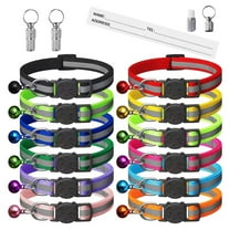 12 Pack Breakaway Cat Collar with Bell,  Reflective Cat Collars with Name Tag