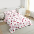 thumbnail image 3 of Manfei Pink Princess Bow Bedding Comforter Set for Teens, Pink Watercolor Art Twin Comforter Sets, Yummy Cherry Fruit Reversible Bedding Set, Super Cozy Room Decor, 2 Pieces, 3 of 8