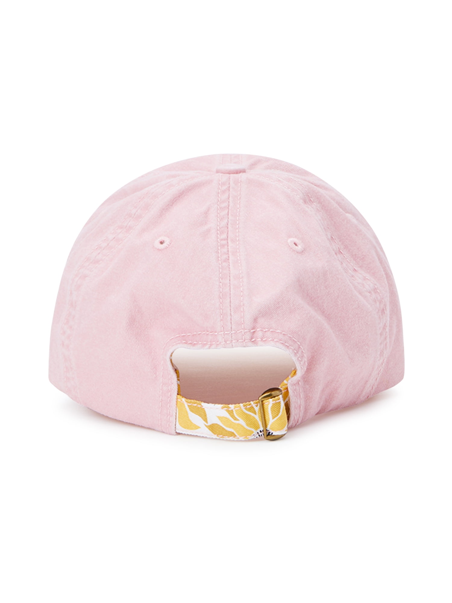 Time and Tru Women's Dusty Rose Embroidered Enjoy the Journey Washed Cotton  Twill Baseball Hat