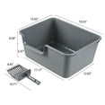 thumbnail image 2 of CadineUS Low Entry Kitten Potty Pan, 4 Pack Small Open Top Cat Litter Box, Grey, 2 of 3