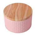 thumbnail image 2 of Usloyux Under $5 Metal Cookie Container,Round Cookie Tins with Wood Lids, 5.39x5.39x3.28 Inch Empty Biscuit Tin Tinplate Tea Canister Trinket Box Foods Storage,Container Tin for Candy Cookies, 2 of 6
