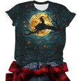 thumbnail image 2 of Qzwdhjm Plus Size Halloween Shirts for Women Crewneck Spooky Season Short Sleeve Tshirts Pumpkin Loose Casual Tops for Halloween Party, 2 of 6