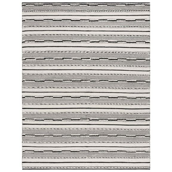SAFAVIEH Natura Joyce Striped Area Rug, Black/Ivory, 8' x 10'