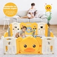 thumbnail image 4 of Parque Plegable para Niños Costway 12 Piezas Diseño de Pato Amarillo y Blanco 160 x 169 x 67,5 cm, 4 of 10