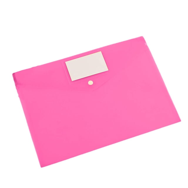 Transparent Plastic File Bag A4 Student Office Pp File Bag Button Stationery Bag Paper Storage Bag Folder