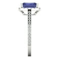 thumbnail image 3 of Clara Pucci 14K White Gold Solid Gold Tanzanite Halo Anniversary Ring for Women - 1.86 cttw Emerald Cut, 3 of 8